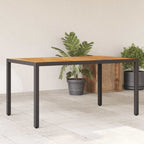 Mesa de jardín superficie madera acacia ratán gris 190x80x75cm
