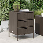 Armario de almacenaje de jardín ratán PE beige 105x55x113 cm