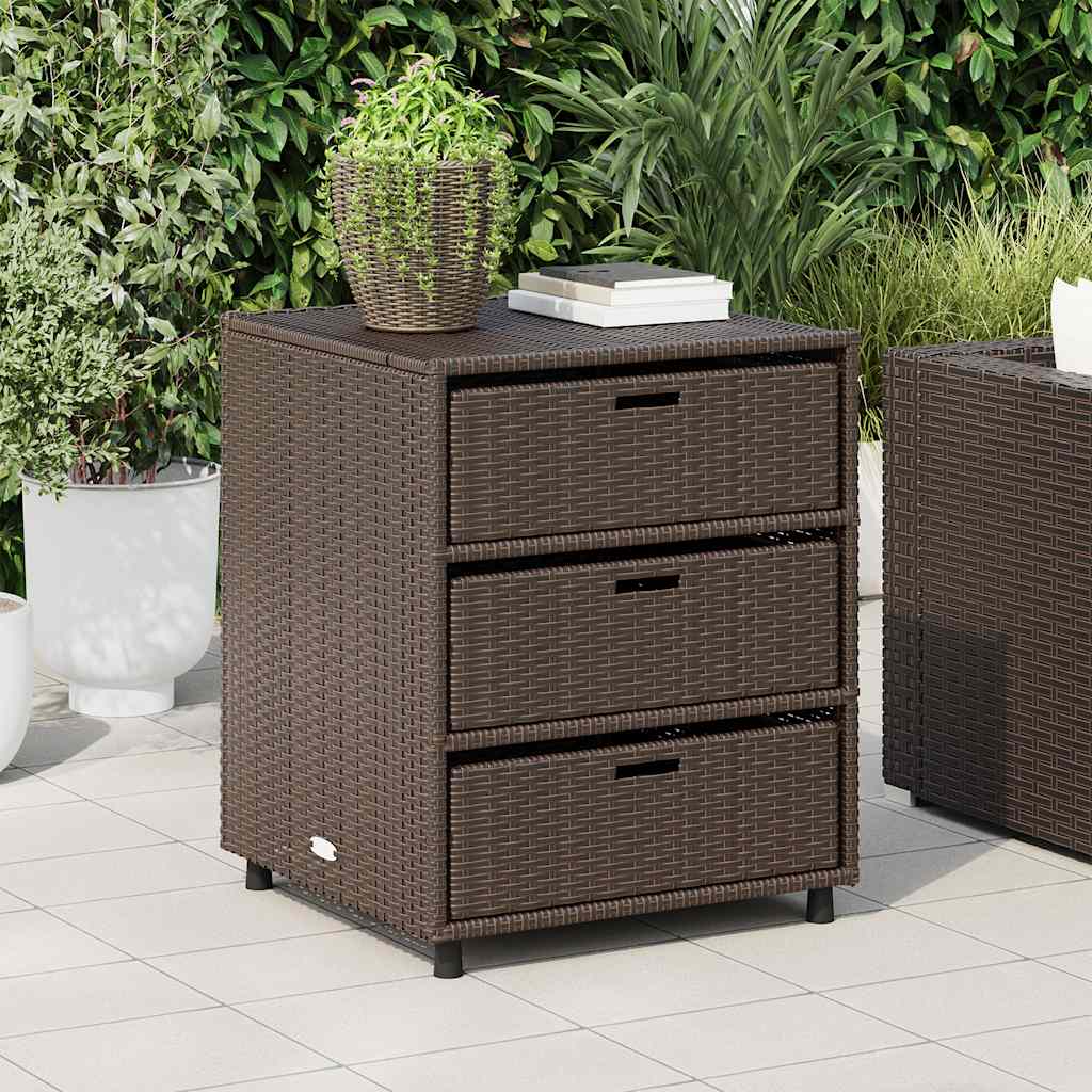 Armario de almacenaje de jardín ratán PE beige 105x55x113 cm