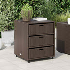 Armario de almacenaje de jardín ratán PE beige 105x55x113 cm