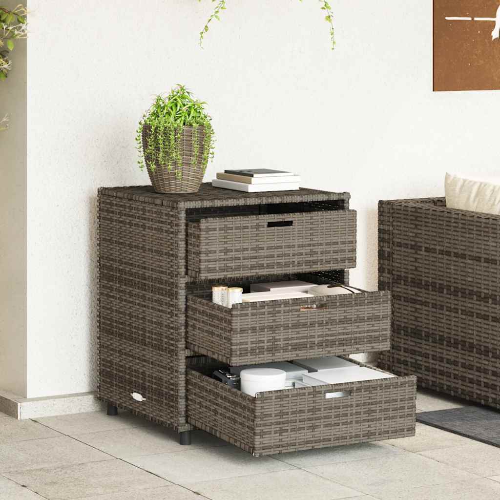 Armario de almacenaje de jardín ratán PE beige 105x55x113 cm