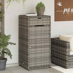 Armario de almacenaje de jardín ratán PE beige 105x55x113 cm