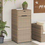 Armario de almacenaje de jardín ratán PE beige 105x55x113 cm