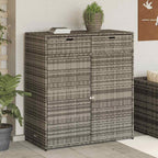 Armario de almacenaje de jardín ratán PE beige 105x55x113 cm