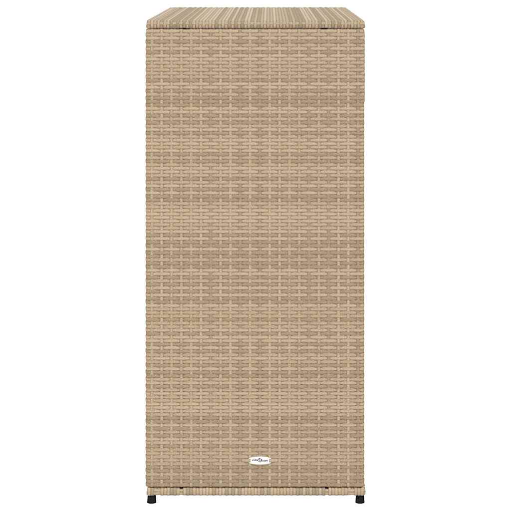 Armario de almacenaje de jardín ratán PE beige 105x55x113 cm