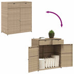 Armario de almacenaje de jardín ratán PE beige 105x55x113 cm