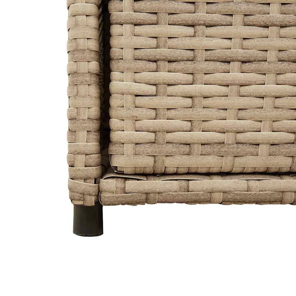 Armario de almacenaje de jardín ratán PE beige 105x55x113 cm