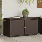 Armario de almacenaje de jardín ratán PE beige 105x55x113 cm