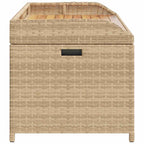 Banco con almacenaje acacia ratán PE beige mezcla 100x50x52 cm