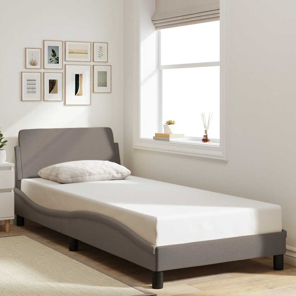 Cama con cabecero madera de ingeniería blanca 90x190 cm