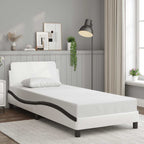 Cama con cabecero madera de ingeniería blanca 90x190 cm