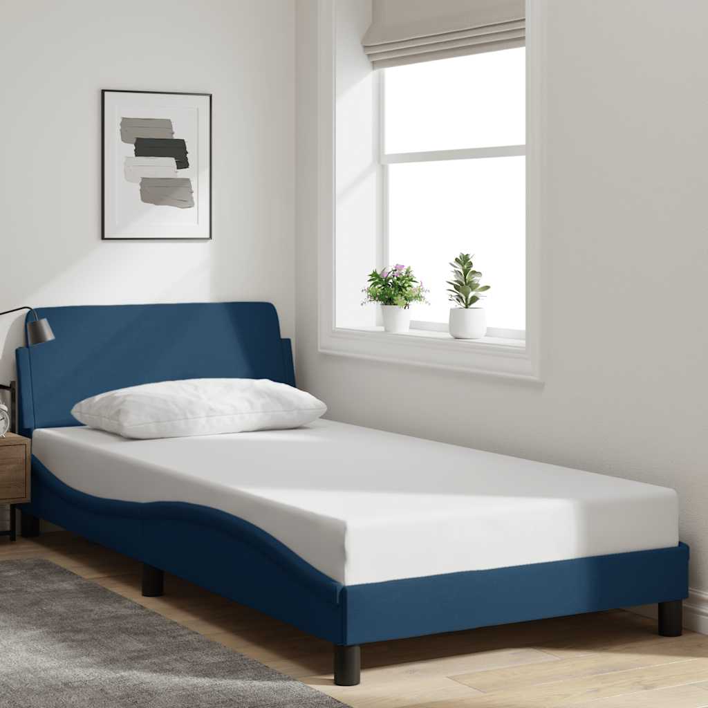 Cama con cabecero madera de ingeniería blanca 90x190 cm