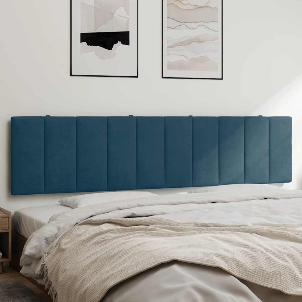 Cabecero de cama acolchado Hanko tela azul 100 cm