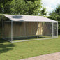 Jaula de perros techo y puerta acero galvanizado gris 10x2x2 m