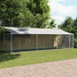 Jaula de perros techo y puerta acero galvanizado gris 10x2x2 m