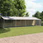 Jaula de perros techo y puerta acero galvanizado gris 10x2x2 m