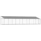 Jaula de perros techo y puerta acero galvanizado gris 10x2x2 m