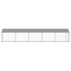 Jaula de perros techo y puerta acero galvanizado gris 10x2x2 m