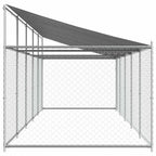 Jaula de perros techo y puerta acero galvanizado gris 10x2x2 m