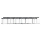 Jaula de perros techo y puerta acero galvanizado gris 10x2x2 m