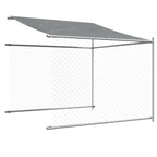Jaula de perros techo y puerta acero galvanizado gris 10x2x2 m