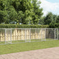 Jaula de perros con puerta acero galvanizado gris 12x2x1,5 m