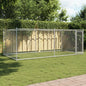 Jaula de perros con puerta acero galvanizado gris 12x2x1,5 m