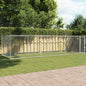 Jaula de perros con puerta acero galvanizado gris 12x2x1,5 m
