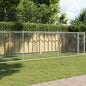 Jaula de perros con puerta acero galvanizado gris 12x2x1,5 m