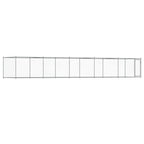 Jaula de perros con puerta acero galvanizado gris 10x2x1,5 m