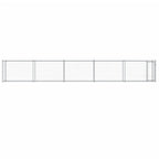 Jaula de perros con puerta acero galvanizado gris 10x2x1,5 m