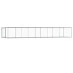 Jaula de perros con puerta acero galvanizado gris 10x2x1,5 m