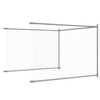 Jaula de perros con puerta acero galvanizado gris 10x2x1,5 m