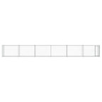 Jaula de perros con puerta acero galvanizado gris 12x2x1,5 m