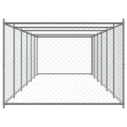 Jaula de perros con puerta acero galvanizado gris 12x2x1,5 m