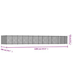 Jaula de perros con puerta acero galvanizado gris 12x2x1,5 m