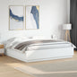 Estructura cama con LED sin colchón marrón oscuro 120x200 cm