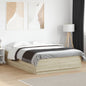 Estructura cama con LED sin colchón marrón oscuro 120x200 cm