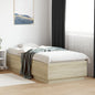 Estructura cama con LED sin colchón marrón oscuro 120x200 cm