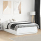 Estructura cama con LED sin colchón marrón oscuro 120x200 cm