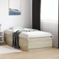 Estructura cama con LED sin colchón marrón oscuro 120x200 cm