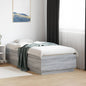 Estructura cama con LED sin colchón marrón oscuro 120x200 cm