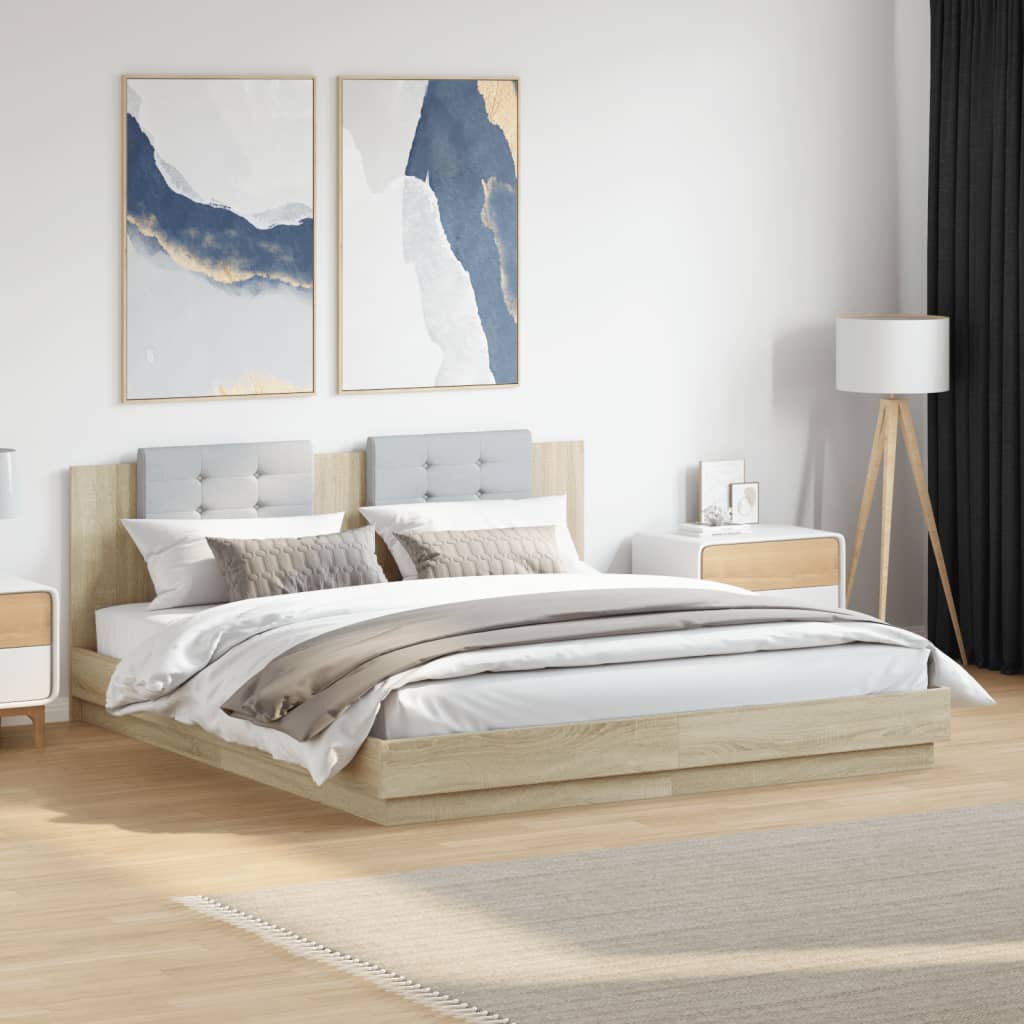 Cama con cabecero madera de ingeniería blanca 90x190 cm