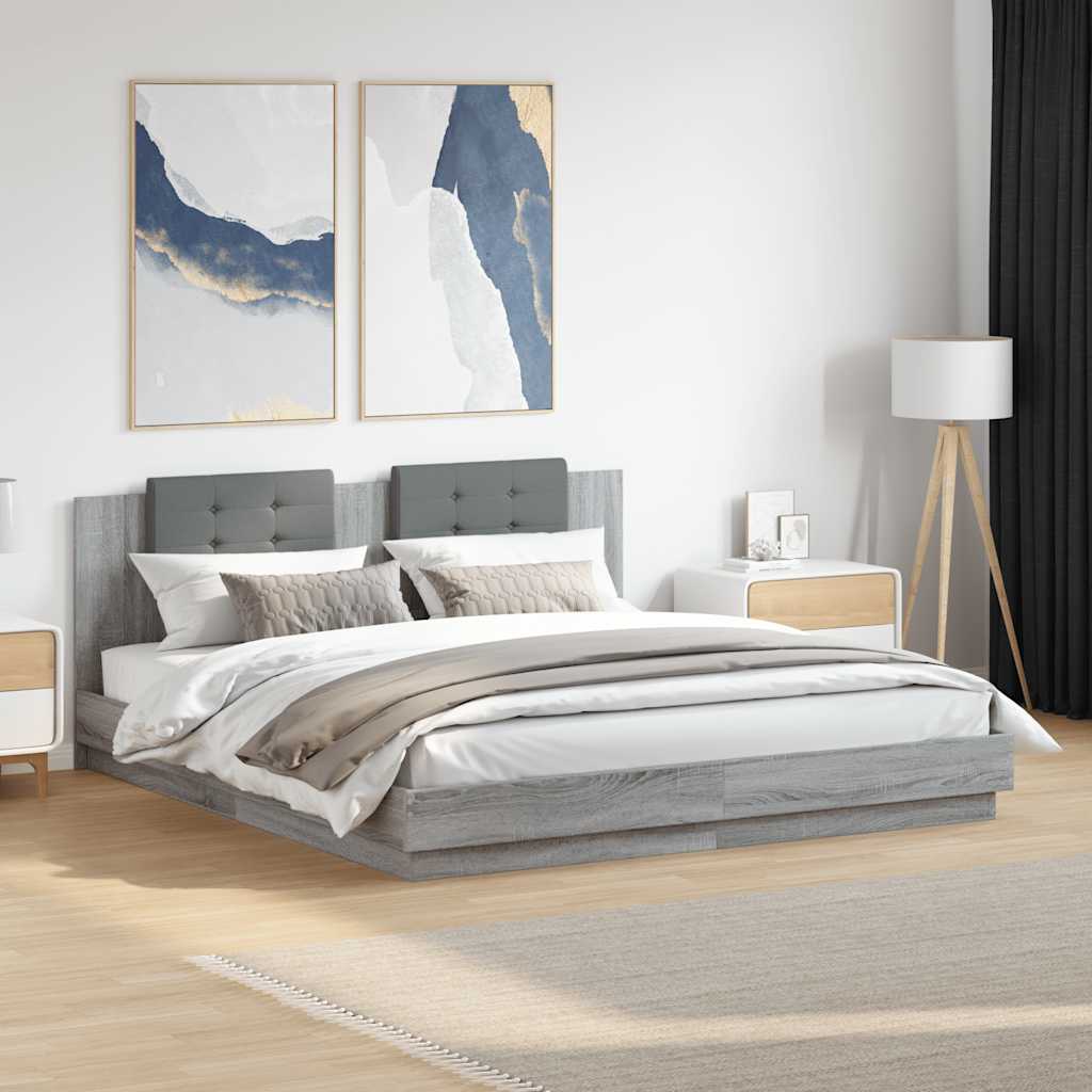 Cama con cabecero madera de ingeniería blanca 90x190 cm