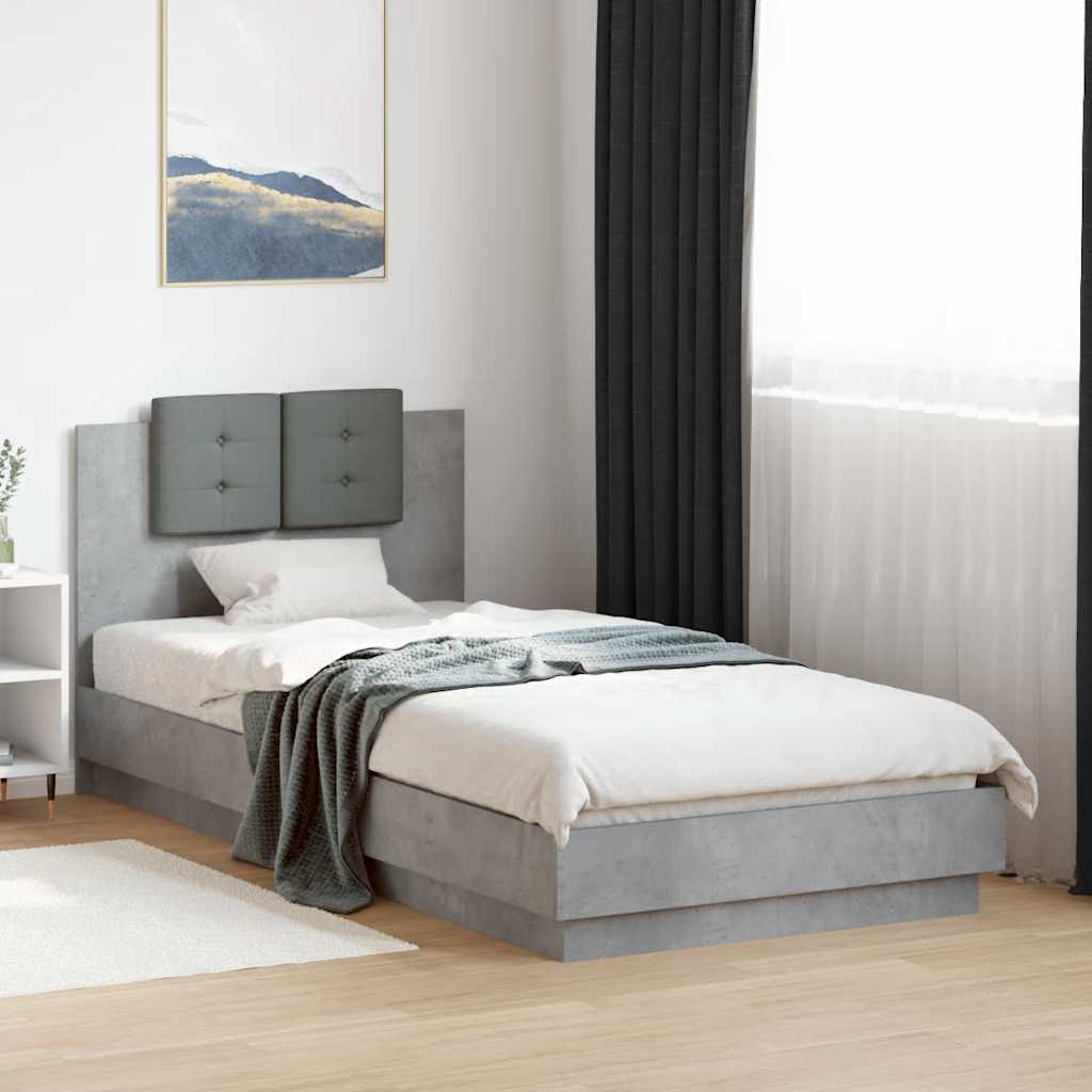 Cama con cabecero madera de ingeniería blanca 90x190 cm