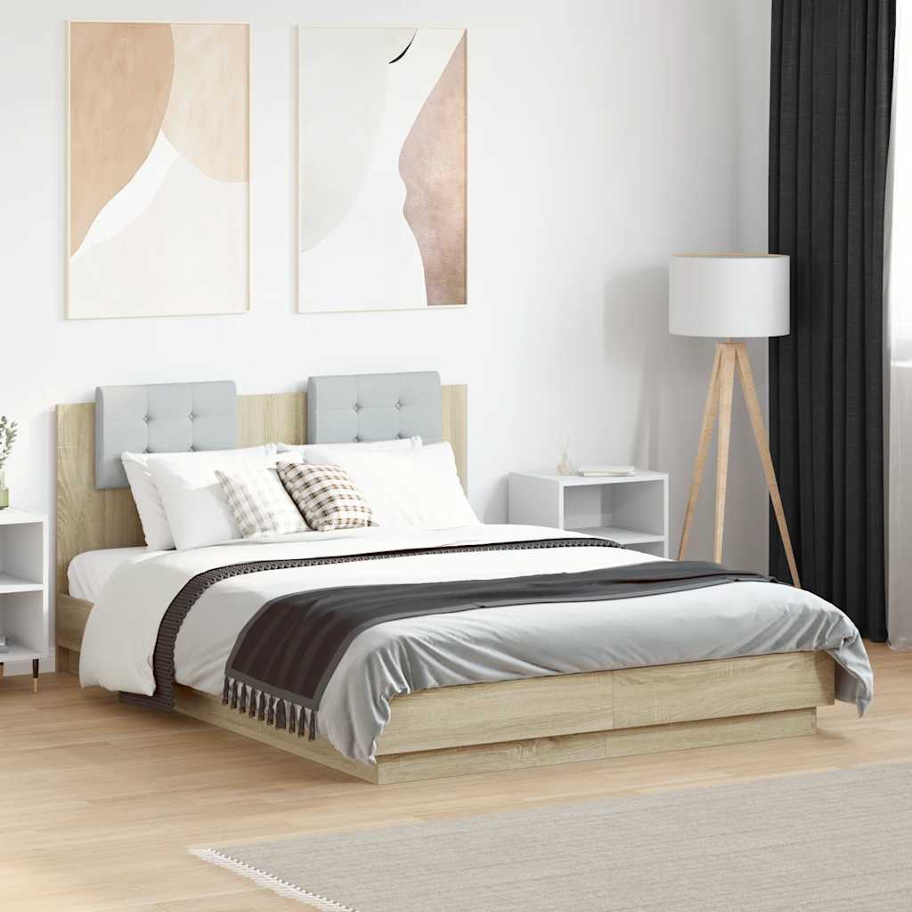 Cama con cabecero madera de ingeniería blanca 90x190 cm
