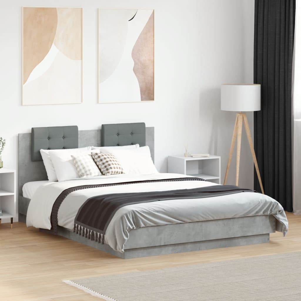 Cama con cabecero madera de ingeniería blanca 90x190 cm