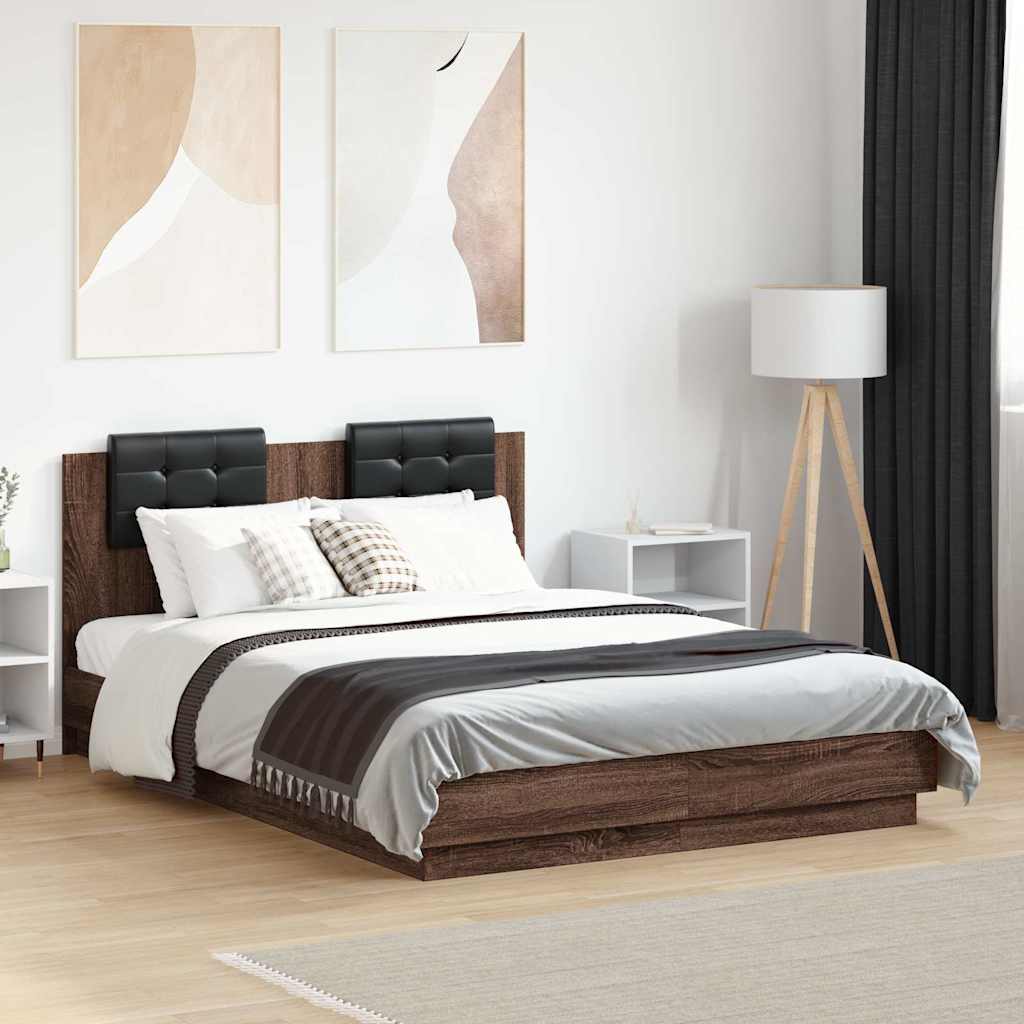 Cama con cabecero madera de ingeniería blanca 90x190 cm