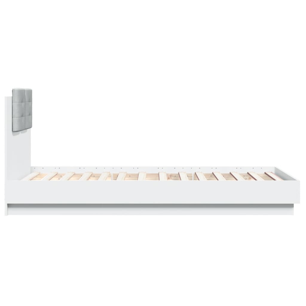 Cama con cabecero madera de ingeniería blanca 90x190 cm
