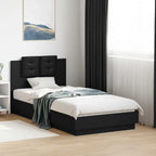 Cama con cabecero madera de ingeniería blanca 90x190 cm